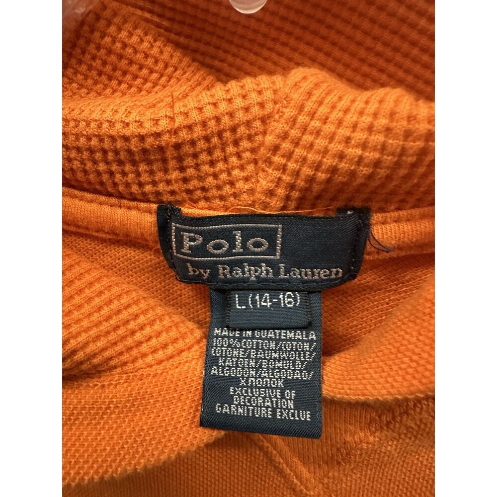 Ralph Lauren boys size large 14 16 orange hoodie long sleeve new - Picture 5 of 7